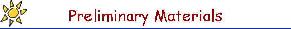 Preliminary Materials